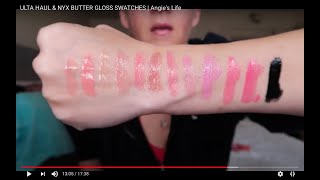 ULTA HAUL & NYX BUTTER GLOSS SWATCHES | Angie's Life screenshot 5