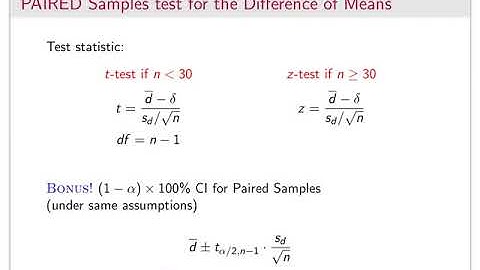 Hypothesis Test for Difference of Two Means Part 2 (Dependent Samples)