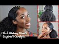 Ethiopian Inspired Hairstyle |Easy BRAID N&#39; PONYTAIL Tutorial | Natural Hair | Black History Month