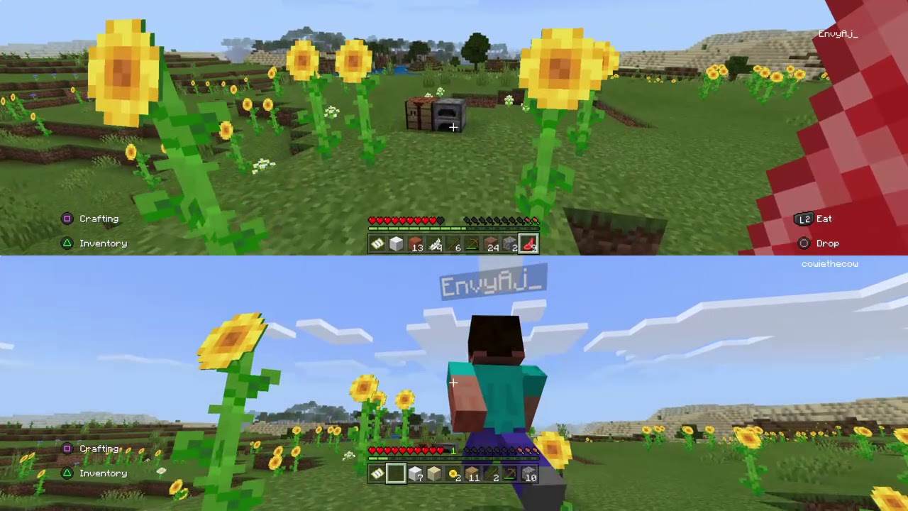 Minecraft but splitscreen - YouTube