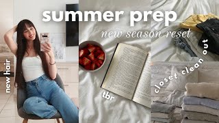 summer reset  new hair, closet clean out, summer tbr & vision board