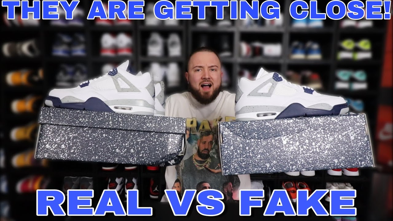 REAL VS FAKE AIR JORDAN 4 “MIDNIGHT NAVY” COMPARISON! WATCH BEFORE