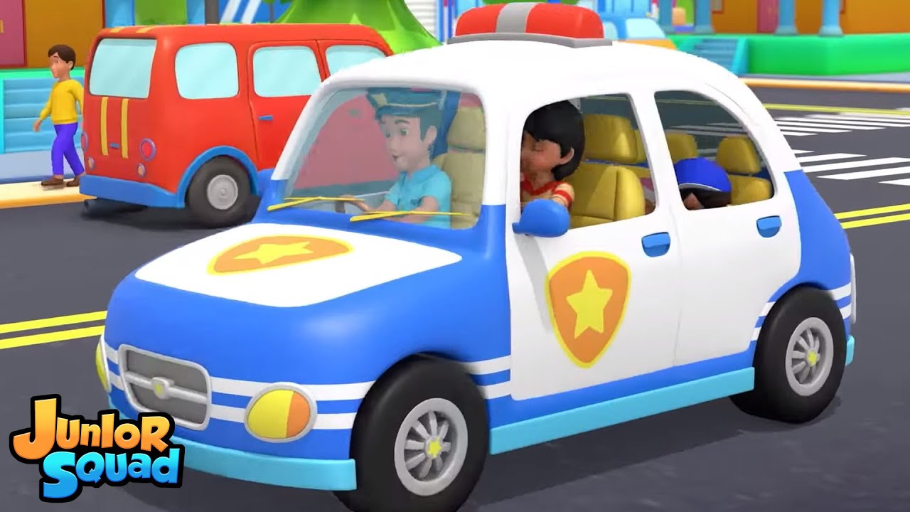 ⁣ล้อบนรถตำรวจ + เพลงเพื่อการศึกษาเพิ่มเติมสำหรับเด็ก ในภาษาไทย