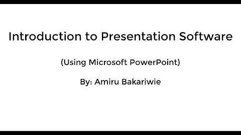 Introduction to presentation software