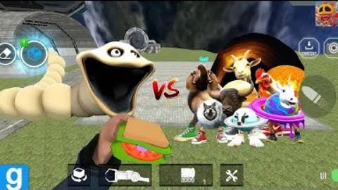 Nextbots in playground mod updated new demon hunters gun skin hungry worm nextbots chasing