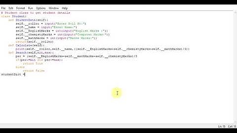Student class to get student details Python Program