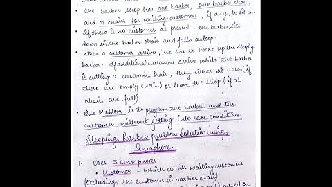 Operating system- Sleeping Barber Problem