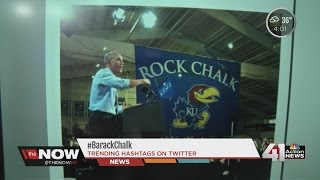 Barack, Chalk, Jayhawk KU remixes chant for the President's visit