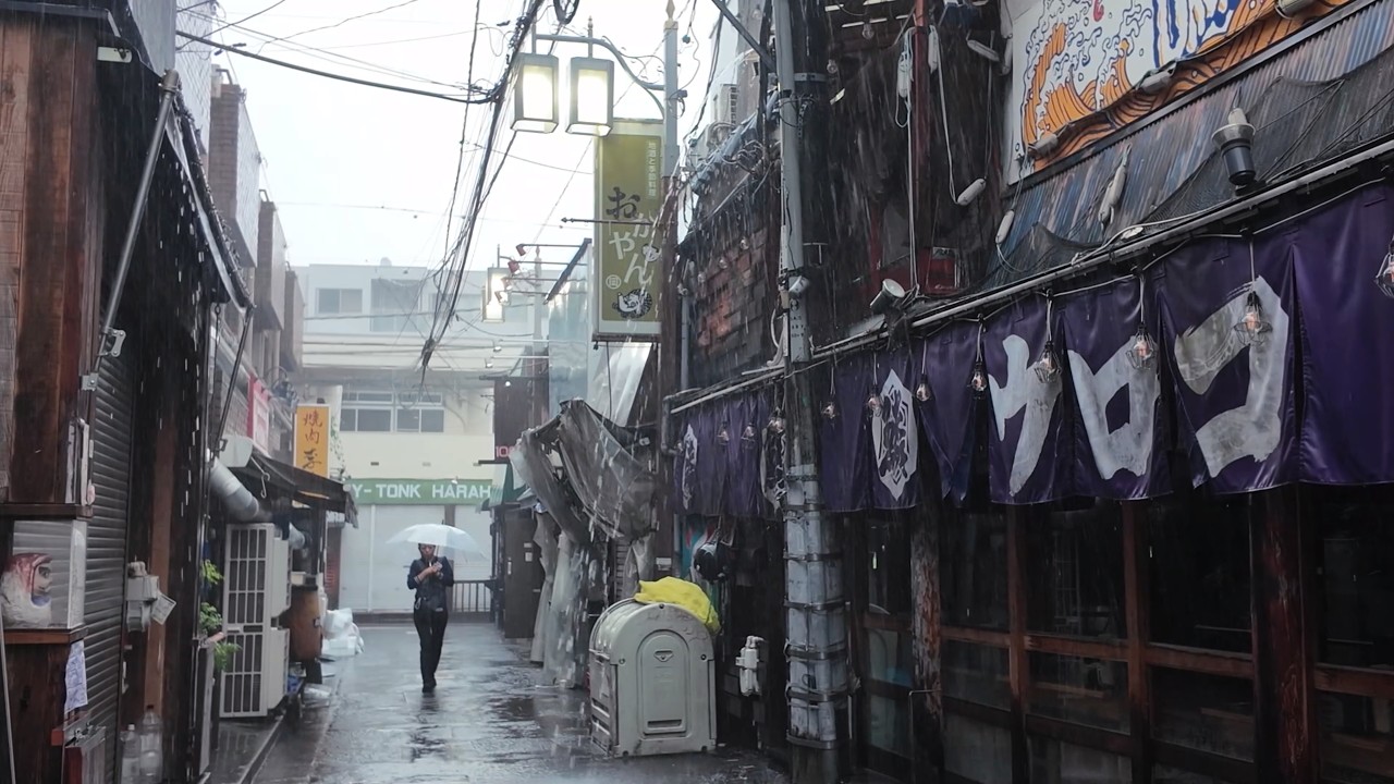【ASMR】Heavy Rain in Nakano - Walking the Typhoon Morning in Tokyo【4K Japan Walk】