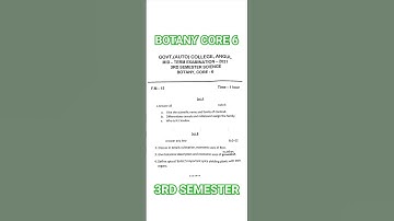 Botany core 6 Question paper 3rd semester 2nd year  Angul Autonomous college 2022 #botany @UGCCT