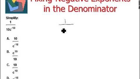 Fixing Negative Exponents in the Denominator