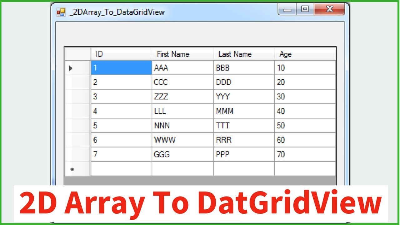 Datagridview c строки