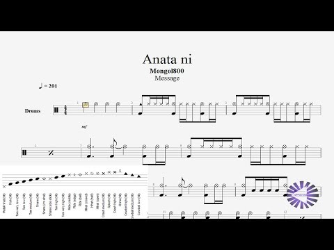 【Drum】あなたに Anata Ni ドラムtab譜 モンゴル800〚Mongol800〛 by NipponTAB