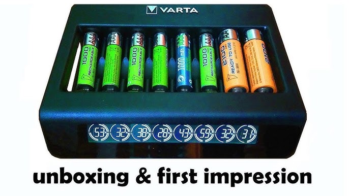 Chargeur de piles rechargeables Varta LCD Plug + 4 accus AA 2100mAh Ready  to Use