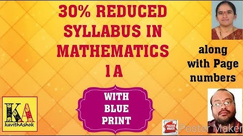 30% REDUCED TOPICS IN MATHEMATICS 1A II DELETED SYLLABUS IN MATHEMATICS II  1A MATHS BLUE PRINT