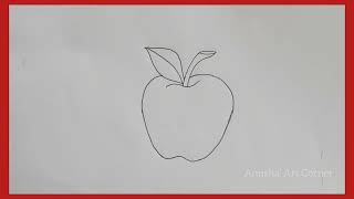 How to Draw an Easy Apple 🍎 / Easy Apple Drawing ‎@amishaartcorner998 