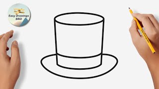 Drawing top hat tutorial | How to draw a top hat | Easy Drawings BRO