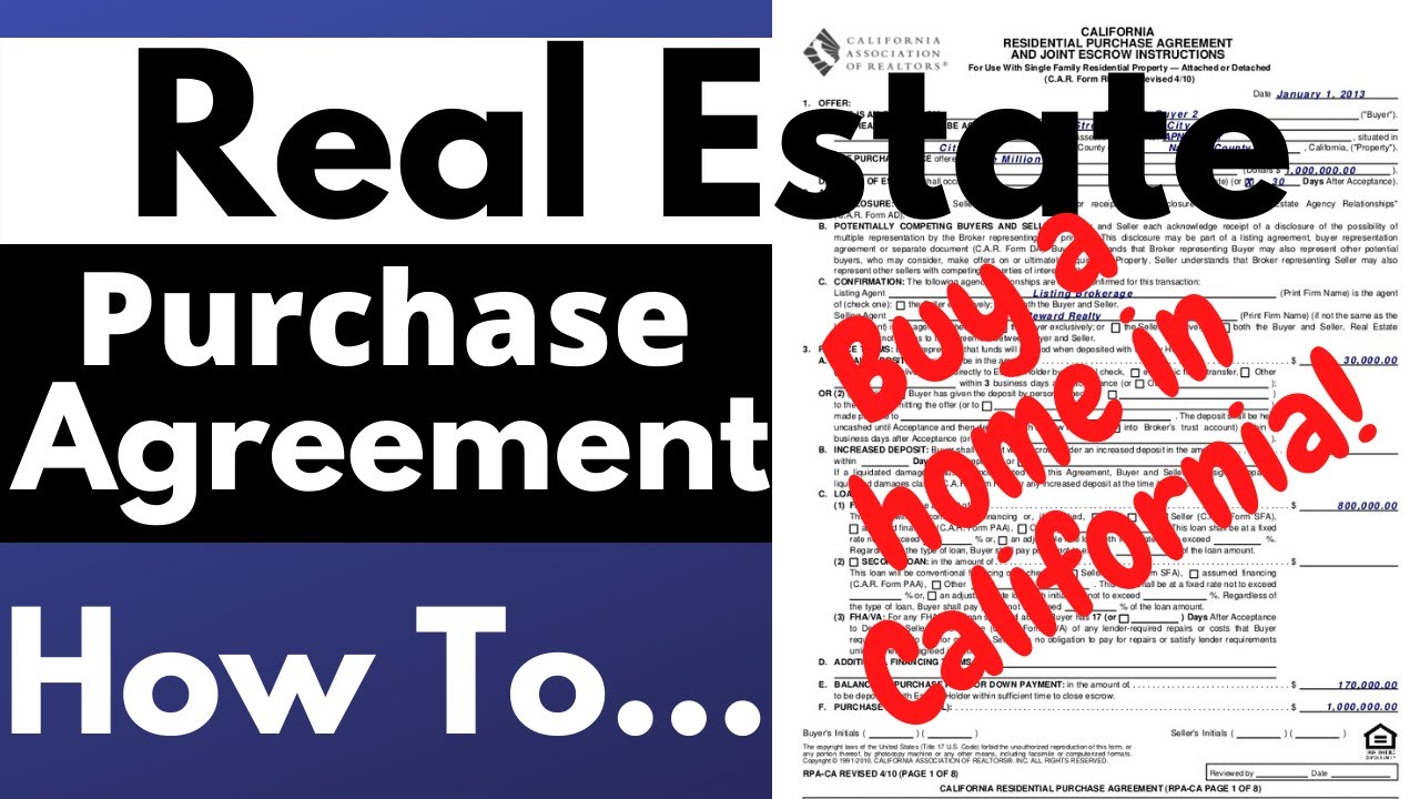 Residential Purchase Agreement California (RPACA) How To Expertly
