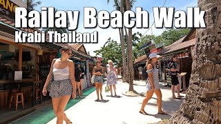 Walking Railay beach 2022, 4K Krabi Thailand