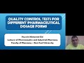 Quality Control Tests for Parenteral Products