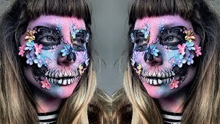 Flower Pastel Skull Halloween Makeup Tutorial