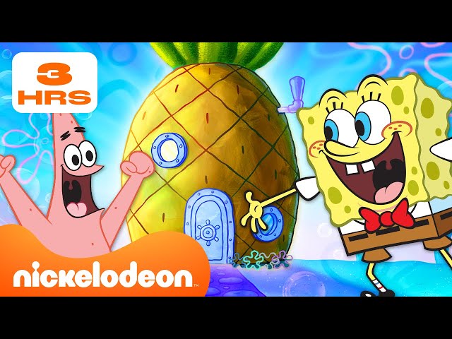 Spongebob | 3+ JAM di Dalam Rumah-Rumah Bikini Bottom! 🍍 | Nickelodeon Bahasa class=