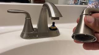 Hot and cold Pfister Cartridge replacement on a bathroom faucet