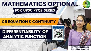 UPSC Mathematics | PYQ Series (CR Equation & Continuity Differentiability of Analytic Function)