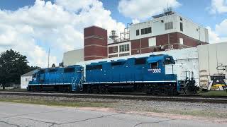 WAMX3804 & WAMX3802 GP38-3 units in Wausau yard in Wausau, Wisconsin on 7-11-2026 WAMX3804 & WAMX3802 GP38-3 units in Wausau yard in Wausau, Wisconsin on 7-11-2026