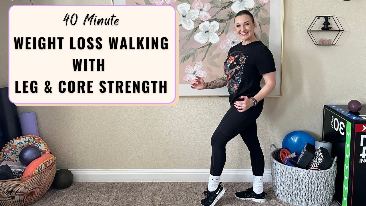 40-МИНУТНАЯ ТРЕНИРОВКА ХОДЬБЫ ДЛЯ ПОХУДЕНИЯ: Ударное кардио + упражнения для ног и пресса стоя, б...