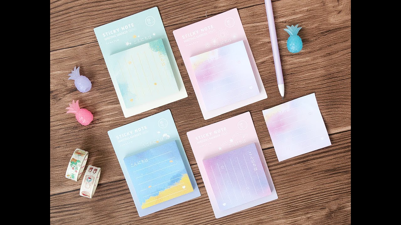 Konnichiwa Square Sticky Notes / Catatan Tempel / Kertas Notes - YouTube