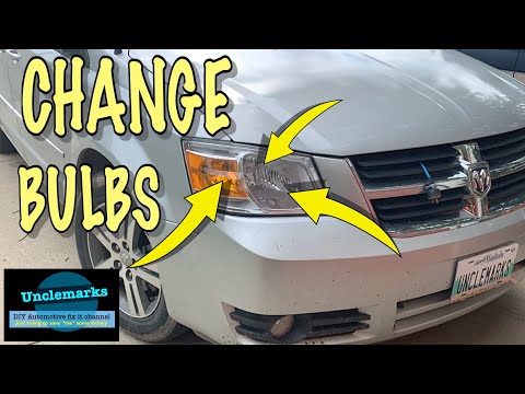 How to change remove a headlight bulb on grand caravan 2008 to 2010 (EP 99) town & country VW Routan