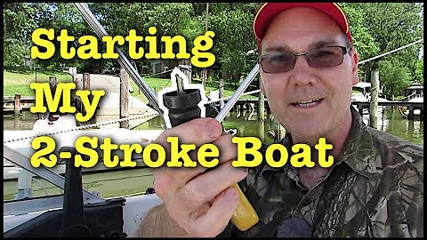 Starting the Evinrude 90 HP 2 stroke outboard boat...