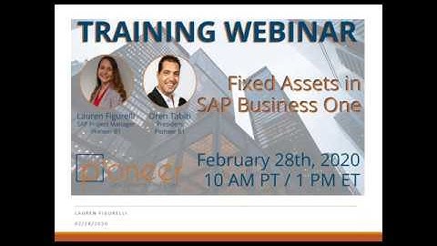 Fixed Assets in SAP Business One Training