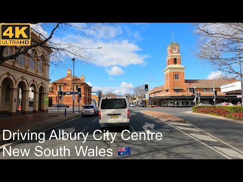 Driving In Albury City Centre | New South Wales Australia | 4K UHD