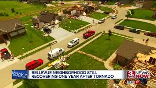 Bellevue neighborhood still recovering one year after tornado