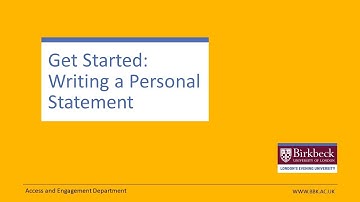 Get Started: Writing a Personal Statement