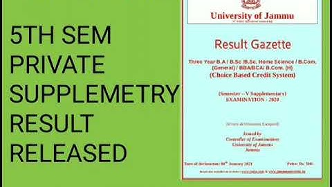 🔴JAMMU UNIVERSITY 5TH SEM SUPPLEMETRY RESULT OF CBCS OR NON-CBCS OUT|check details😃