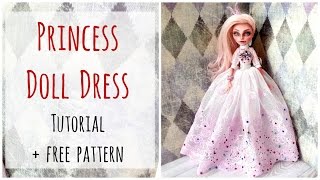 Princess dress for Monster High dolls / Doll gown / Princess gown / Doll clothes / Sewing / Tutorial screenshot 3