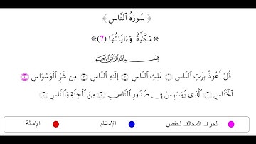 114 سورة الناس هشام عن ابن عامر مفتاح السلطنى