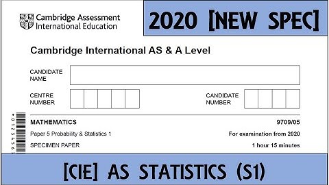 Solved Past Paper | CIE AS Mathematics | Statistics 1 | 2020 [NEW SPEC]