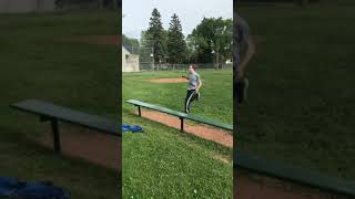 my first front flip off a bench