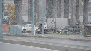 北海道・旭川で初雪 １１月下旬並み寒気流入
