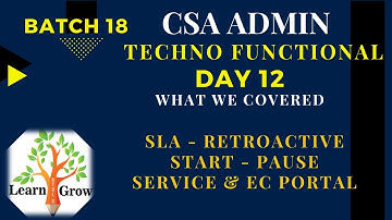 CSA Admin Batch18 | Day 12 | SLA - Retroactive Start - Pause- Service Portal - ESC Overview