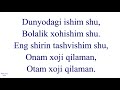 Ulug'bek Rahmatullayev - Ota onam xoji qilaman (Lyrics)/ Улугбек Рахматуллаев -Ота онам хожи киламан