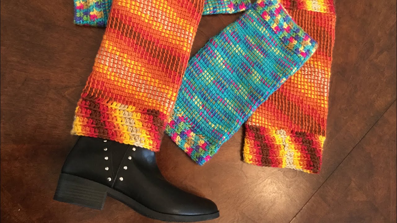How to Crochet Tunisian leg warmers YouTube
