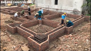 : Construction Techniques For Building House Foundations With Sturdy Concrete Columns And Beams