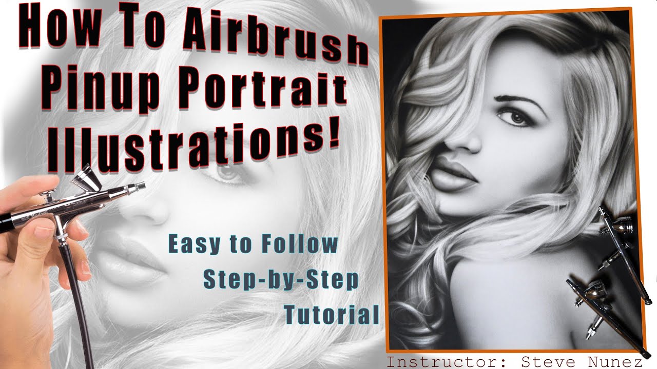 How To Airbrush Pinup Portrait Illustrations - YouTube