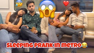 SLEEPING ON STRANGERS IN THE METRO PRANK || EPIC REACTION || FT. Anshu kanojiya