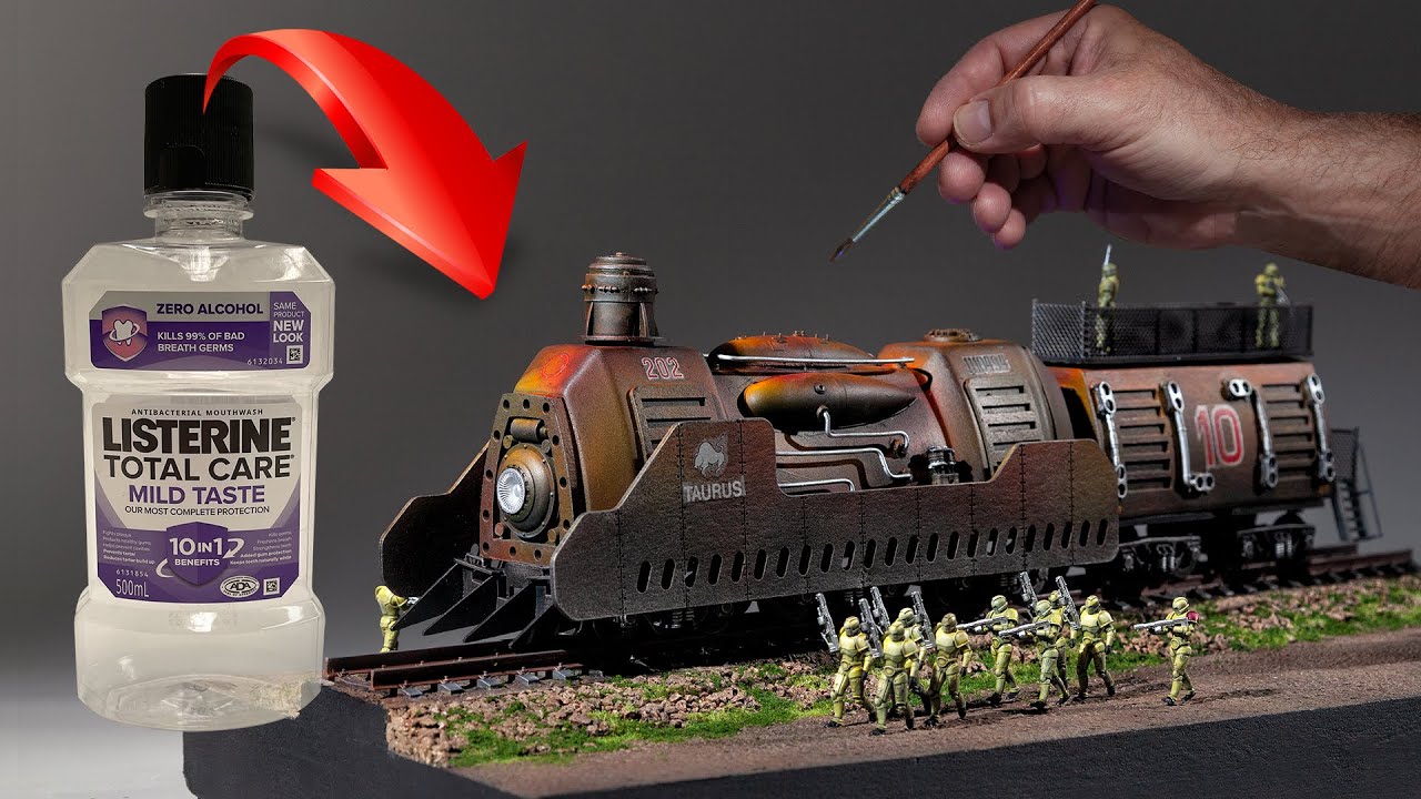 A Futuristic Locomotive Protects The Wasteland From Scavengers #diorama #3dprinting #train